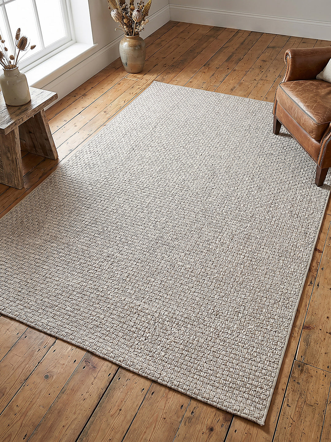 Teppich Beige rechteckig Draufsicht_