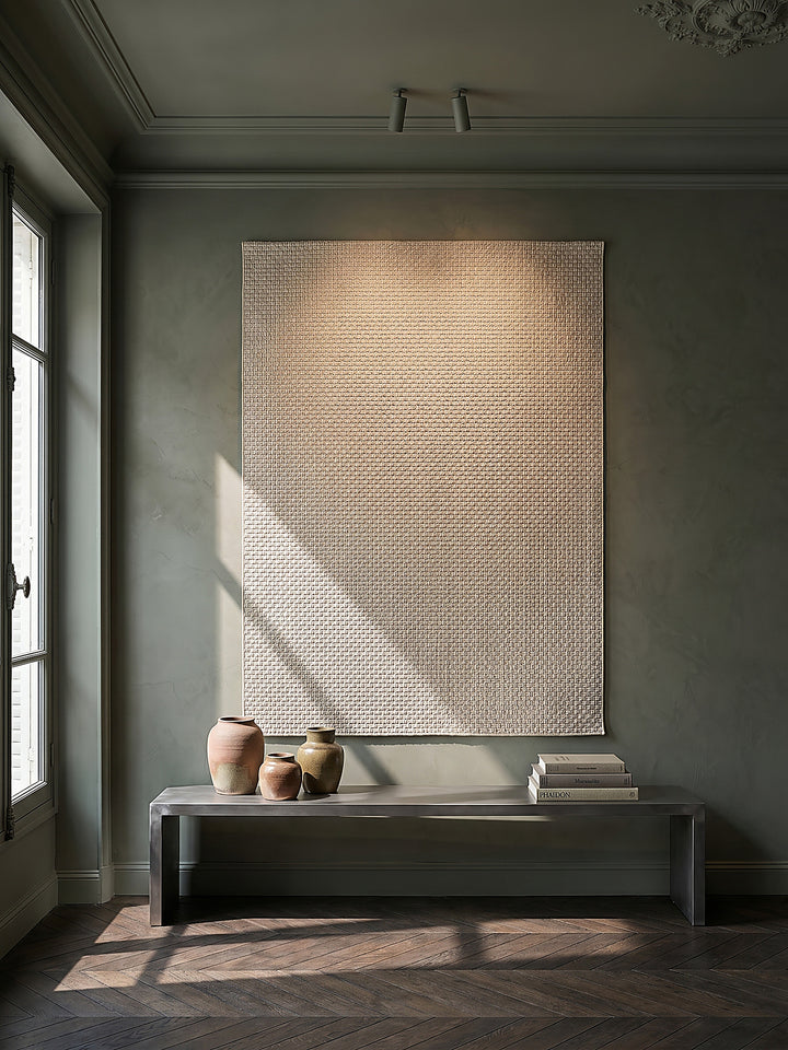 Teppich Beige als Wandteppich_