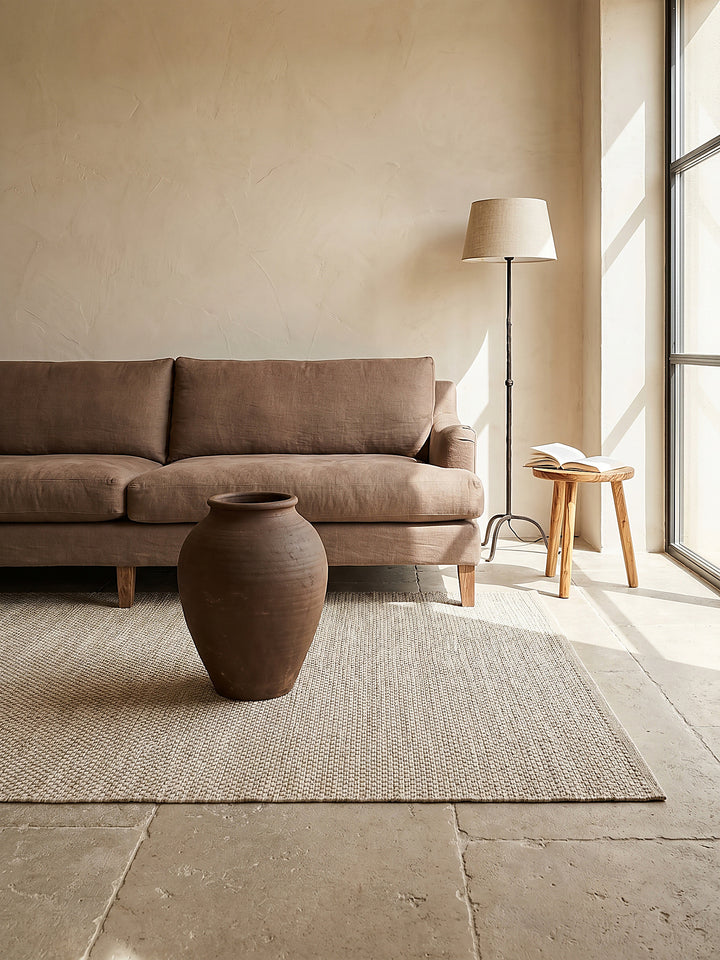 Teppich Beige rechteckig Editorial Styling_
