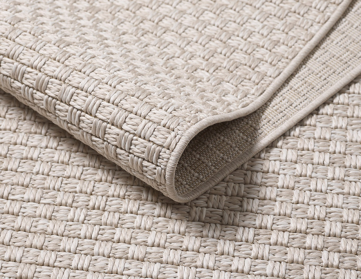 Teppich Flachgewebe Beige uni für puristische Einrichtung aus Polypropylen Kollektion BROYE