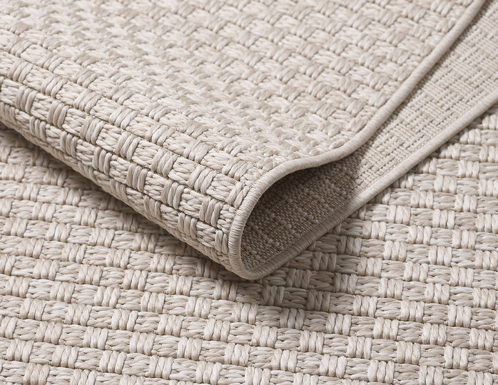 Teppich Flachgewebe Beige uni für puristische Einrichtung aus Polypropylen Kollektion BROYE_