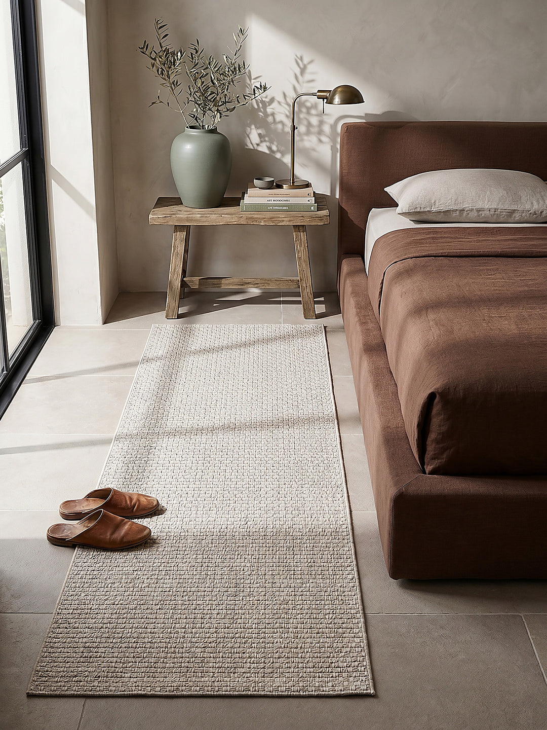 Teppich Beige Läufer gemütliche Wohnszene_