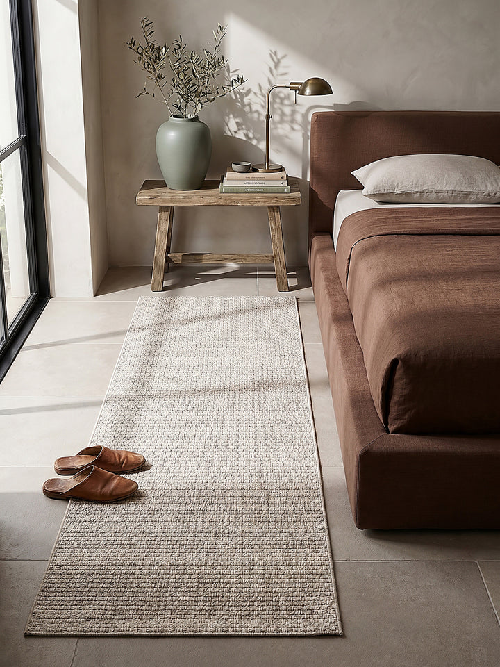 Teppich Beige Läufer gemütliche Wohnszene_