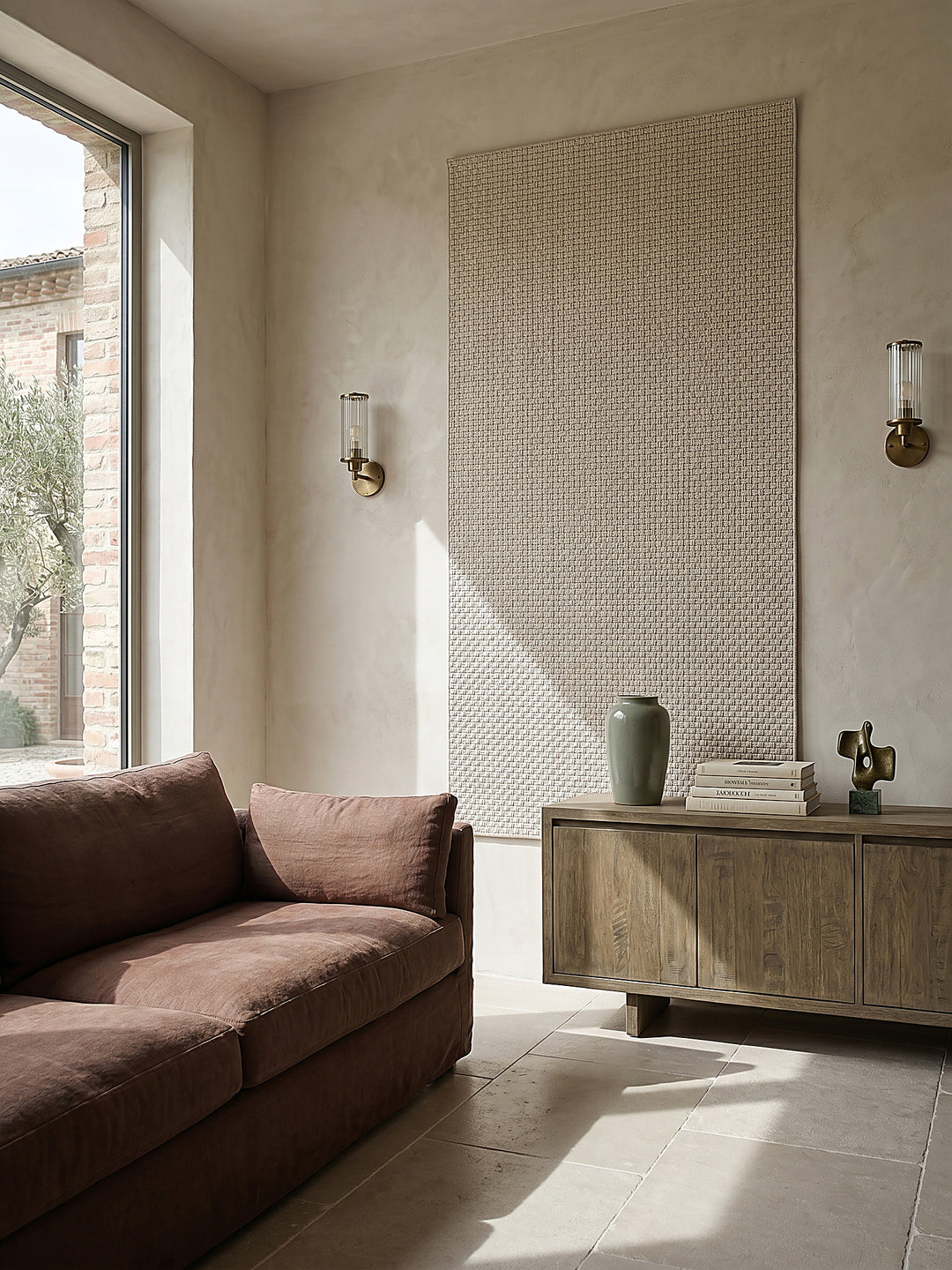 Teppich Beige als Wandteppich_