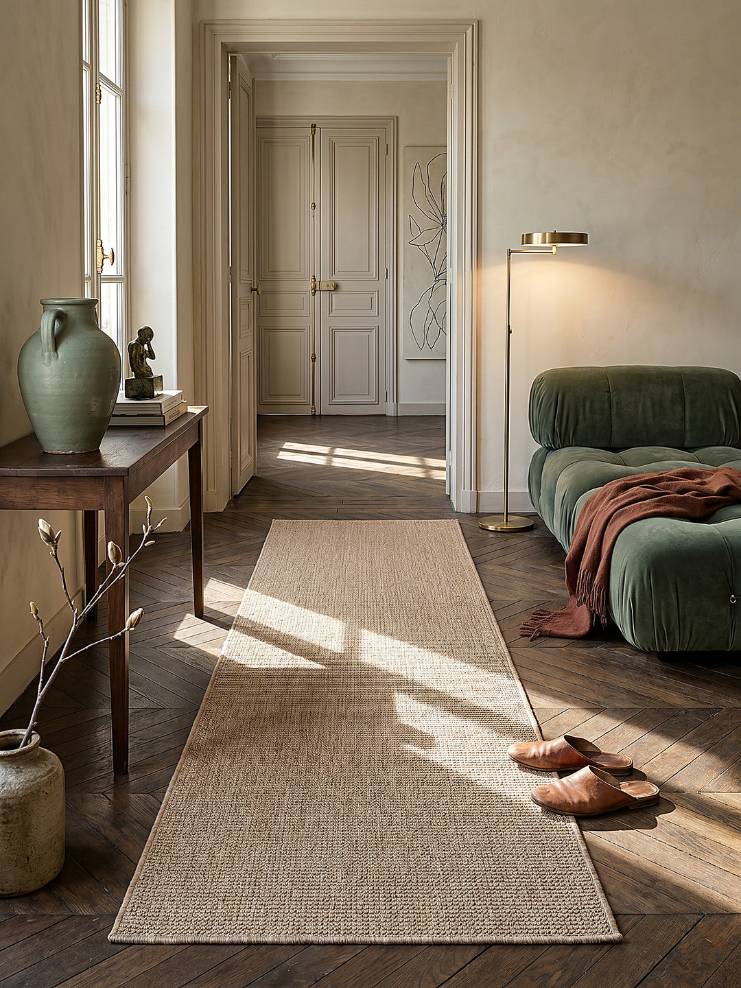 Teppich Natur Läufer im modernen Wohnzimmer_