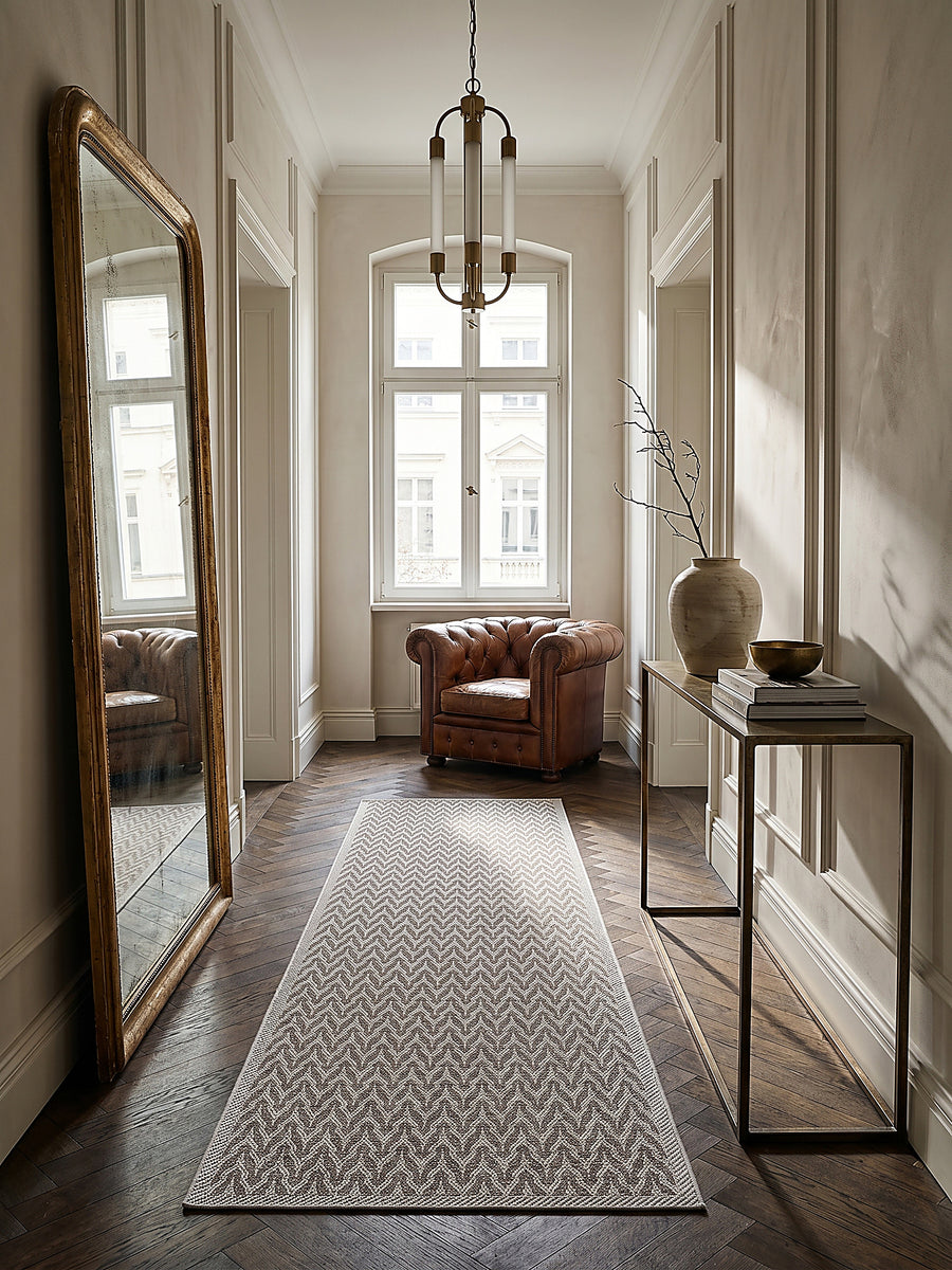 Teppich Beige Läufer im modernen Wohnzimmer_