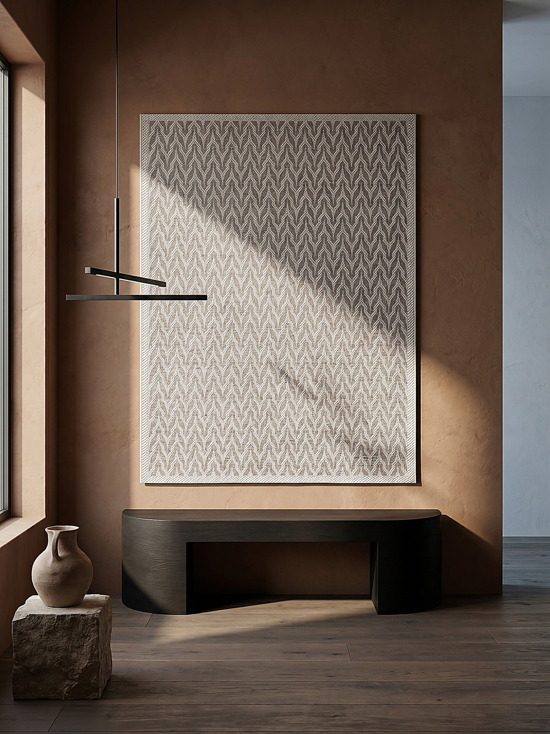 Teppich Beige als Wandteppich_