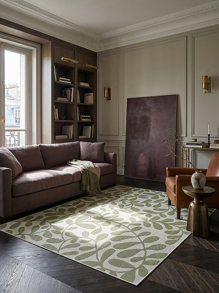 Teppich Grün rechteckig im modernen Wohnzimmer_