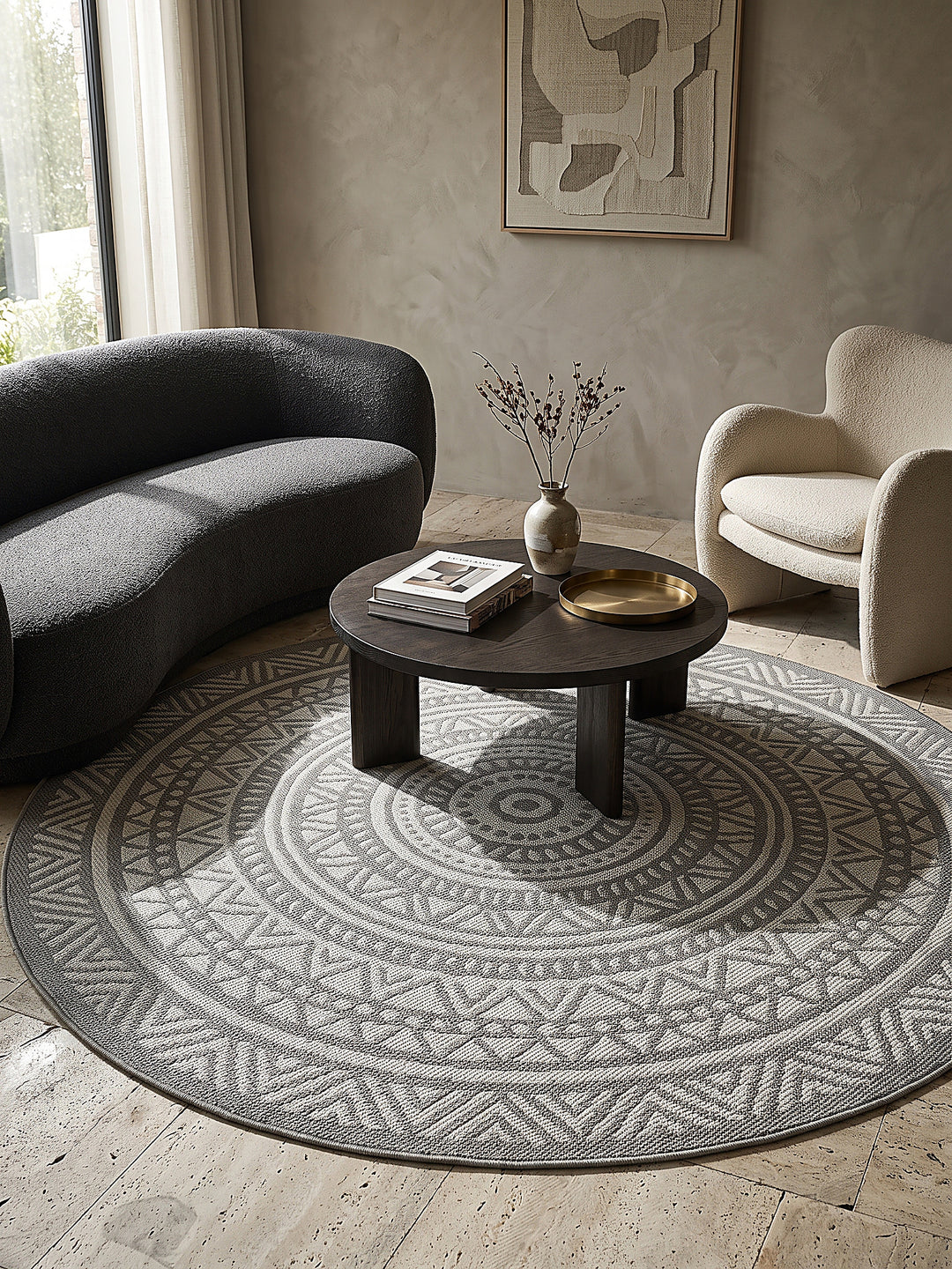 Teppich Grau Farbdetail Muster_