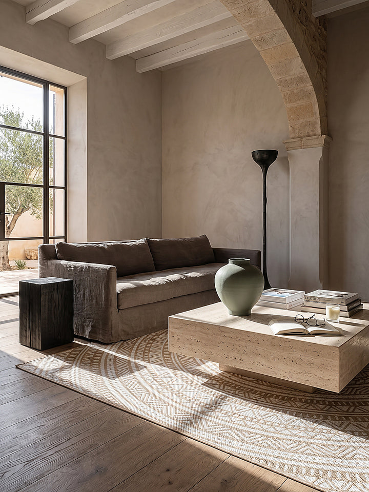 Teppich Natur rechteckig im modernen Wohnzimmer_