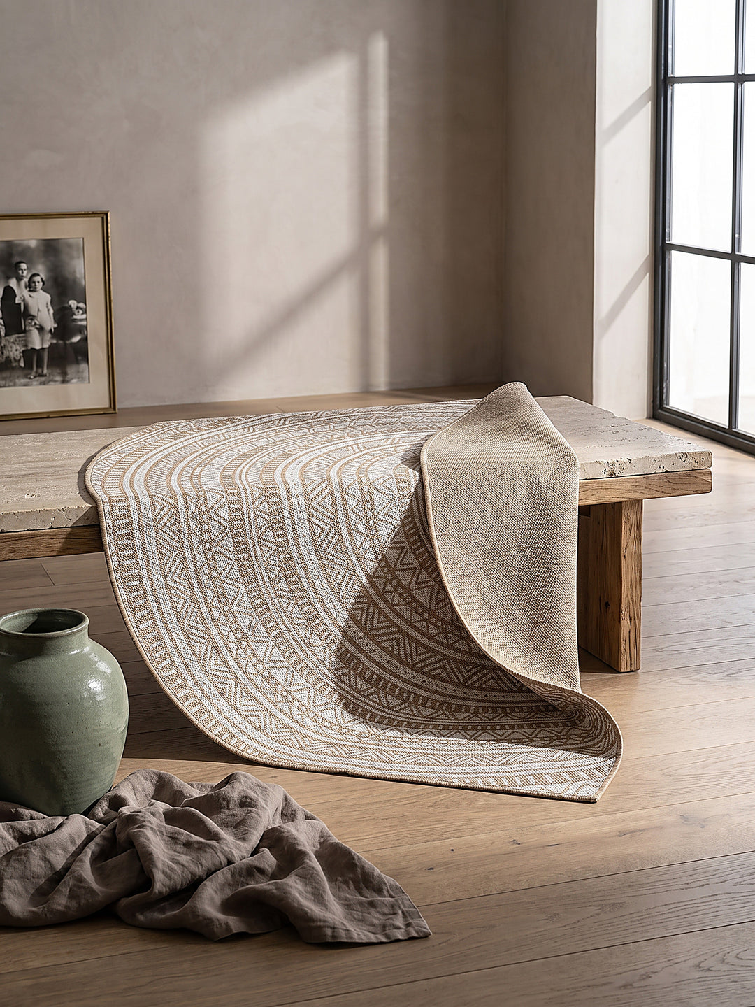 Teppich Natur rechteckig Editorial Styling_