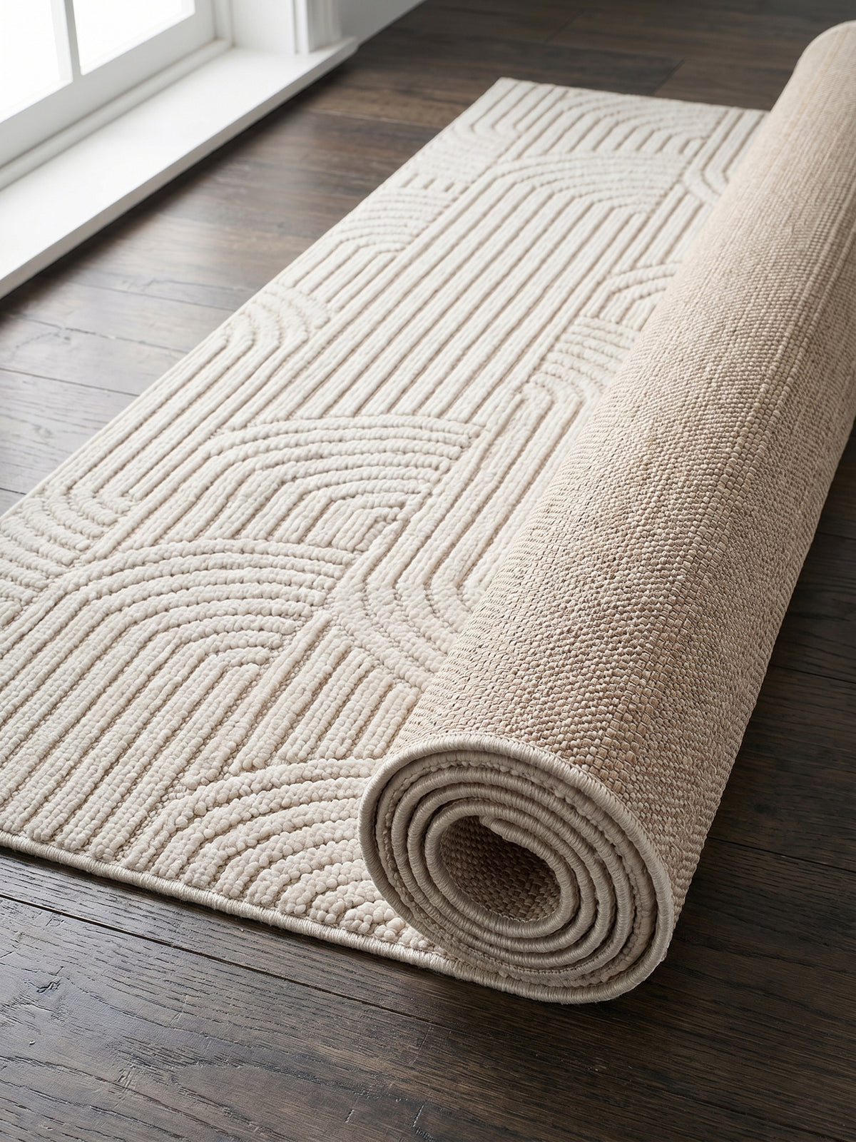 Teppich Creme Läufer Wohnaccessoire Deko_