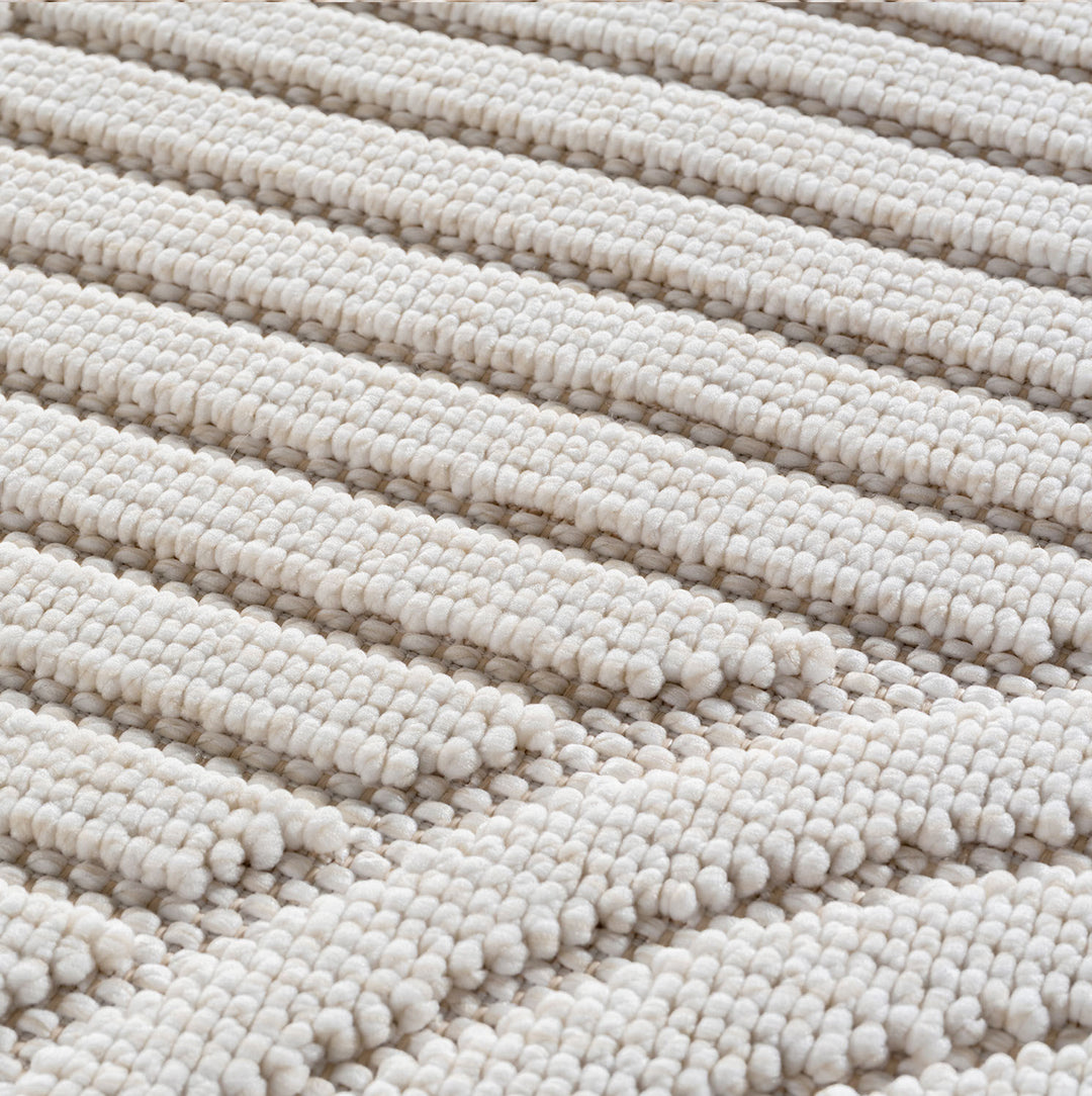 Teppich Creme Unicolor rund Polyester Interieur Wohnaccessoire Unicolor BERNINA Dekor_