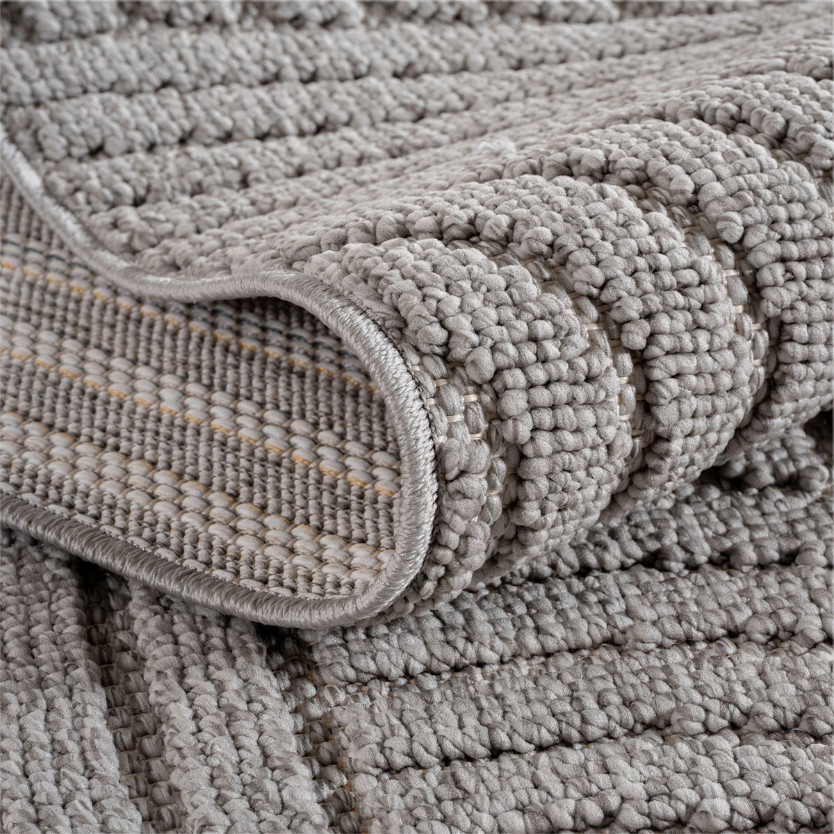 Teppich Silber Unicolor rund Polyester Unicolor Einrichtung Wohnidee Bodenbelag BERNINA_