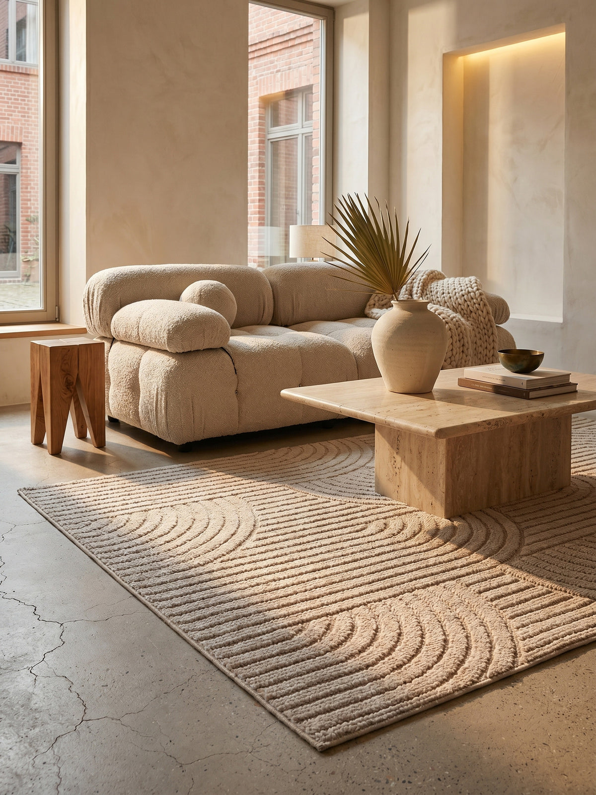 Teppich Beige rechteckig Textur Nahaufnahme
