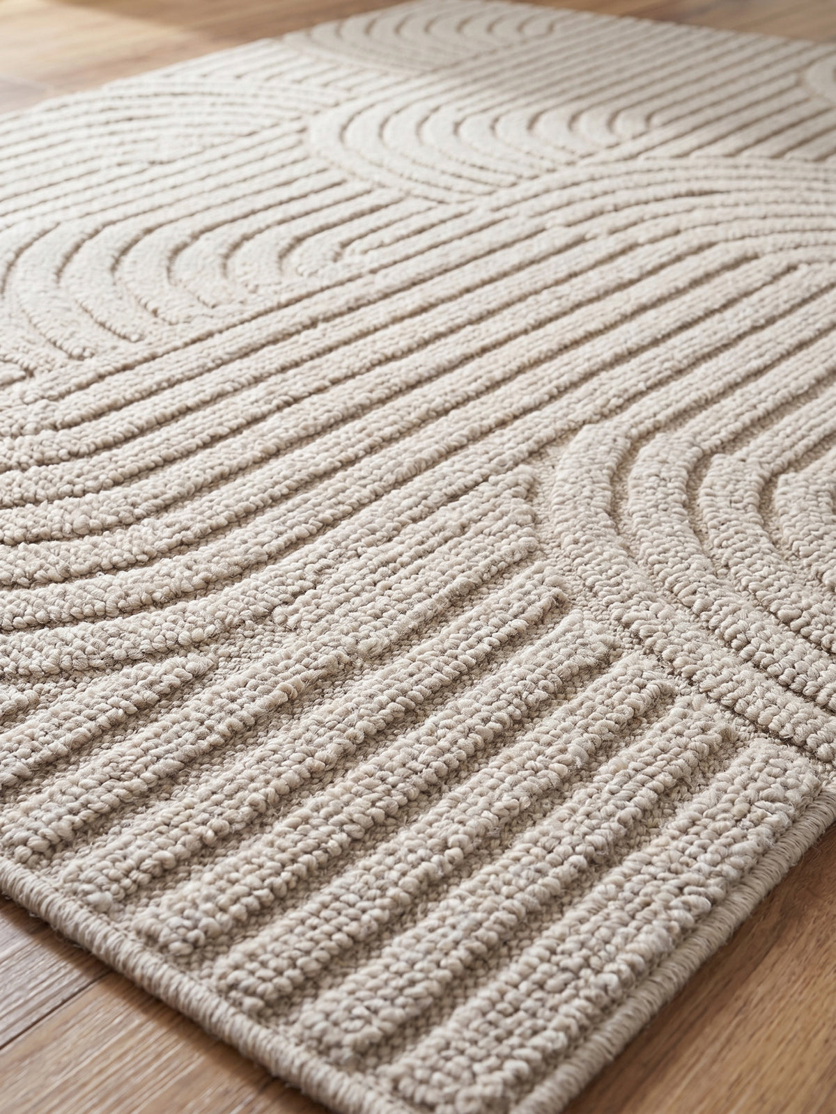 Teppich Beige rechteckig Webstruktur Qualität
