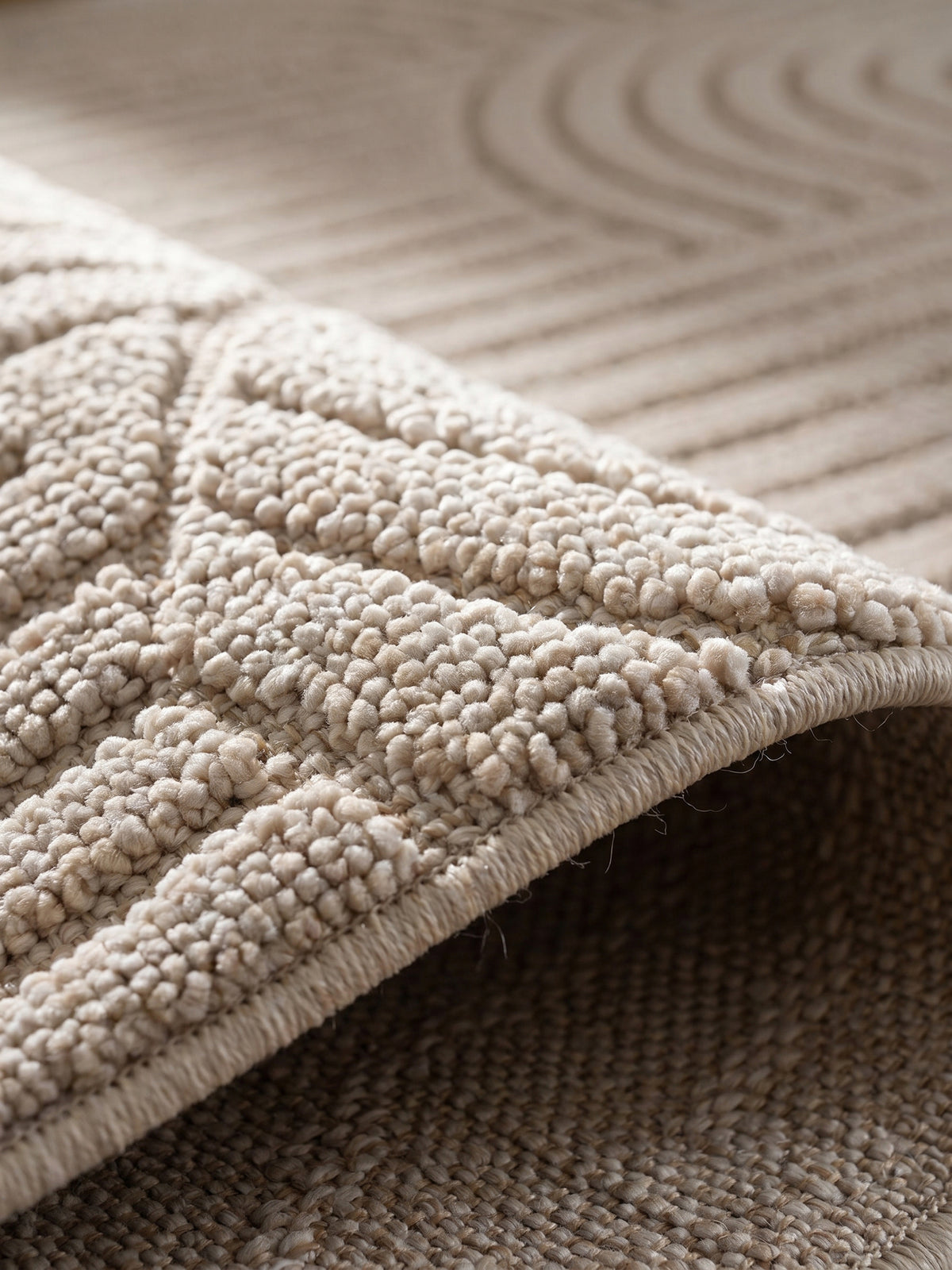 Teppich Beige rechteckig Florhöhe Profil