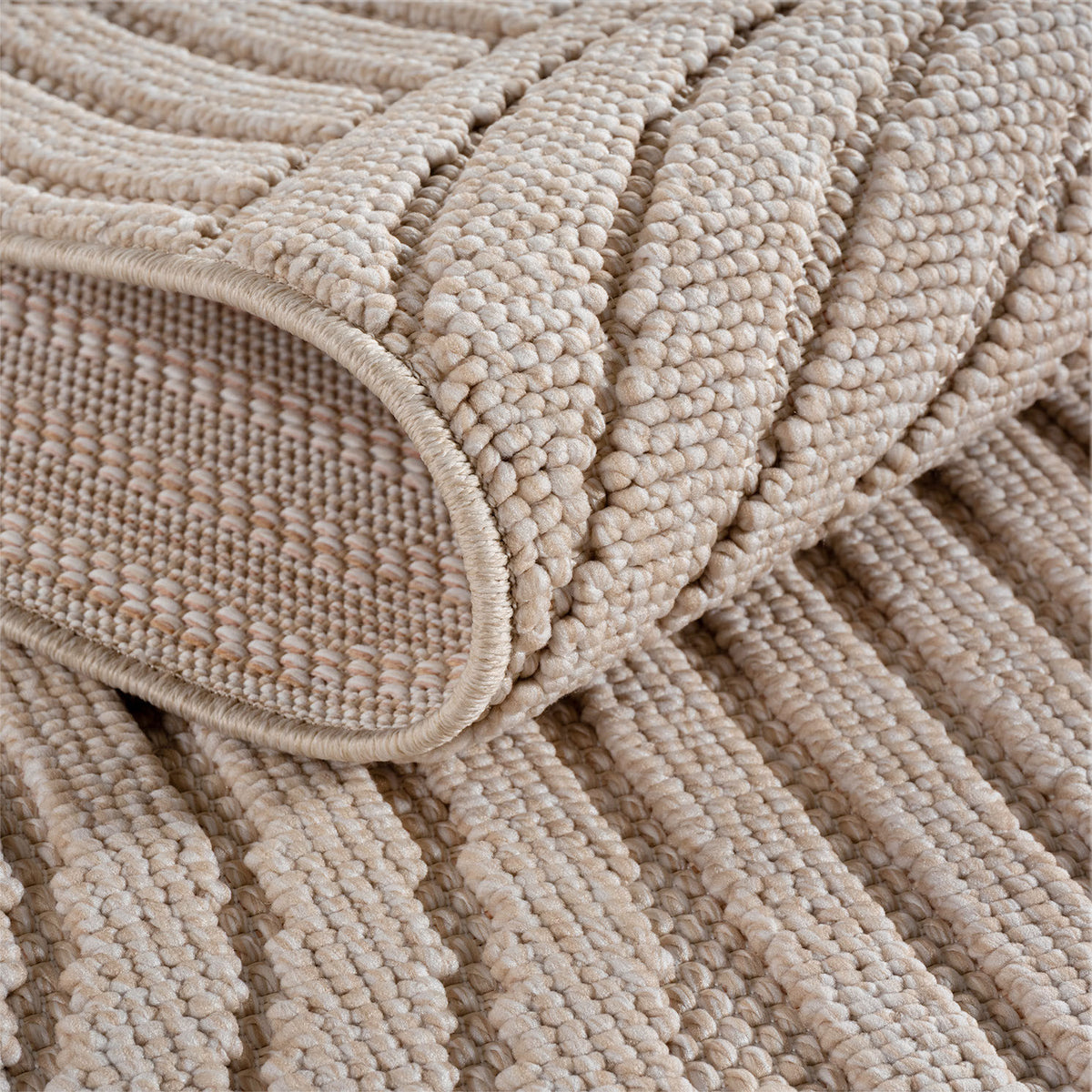 Teppich Beige Unicolor rechteckig Polyester_