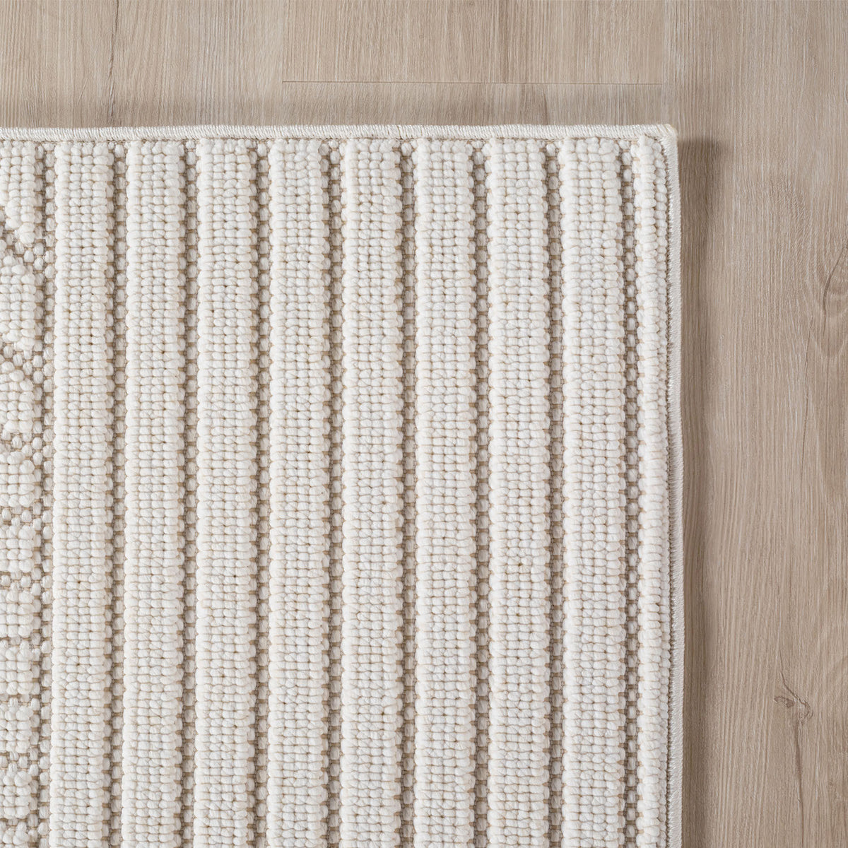 Teppich Creme Unicolor rechteckig Polyester_