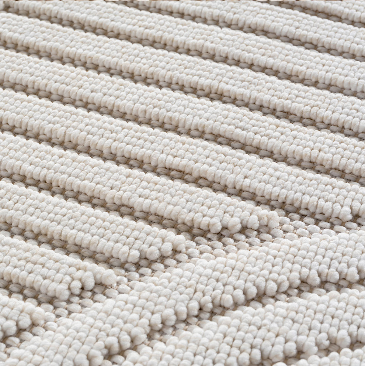 Teppich Creme Unicolor rechteckig Polyester_