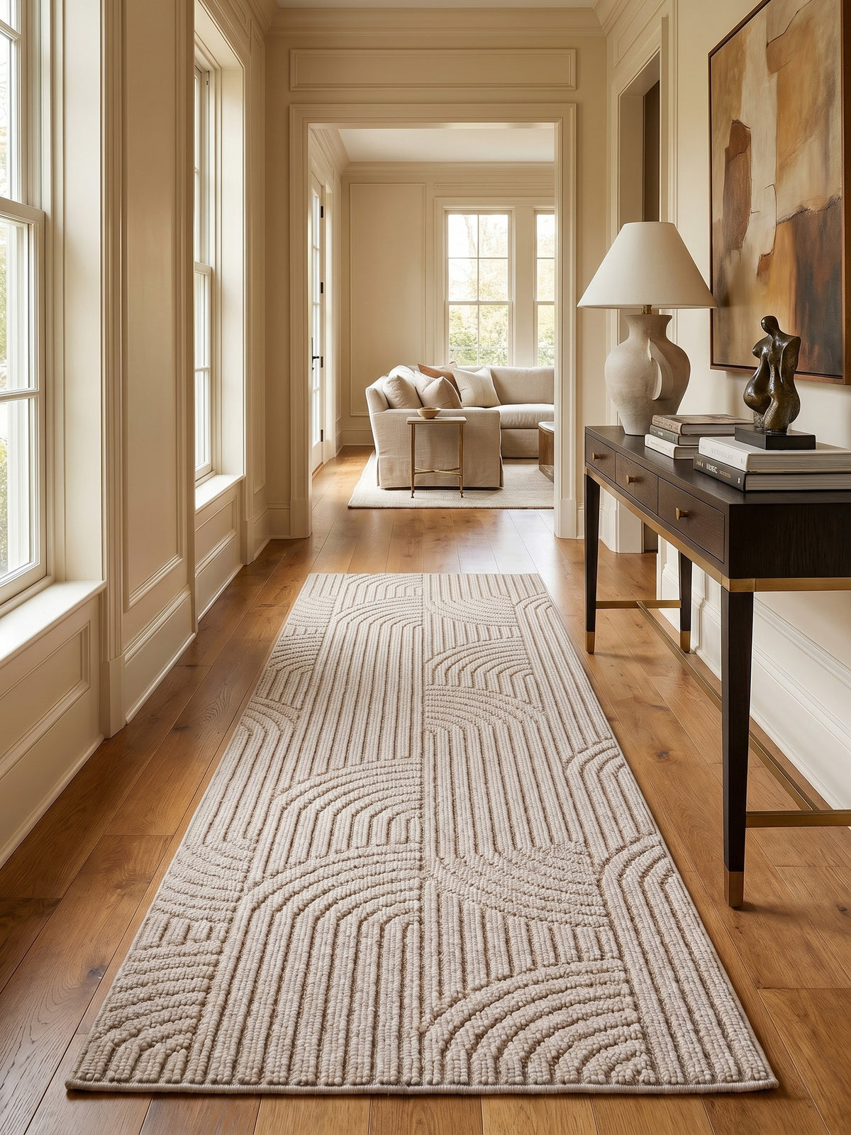 Teppich Beige Läufer Farbdetail Muster_