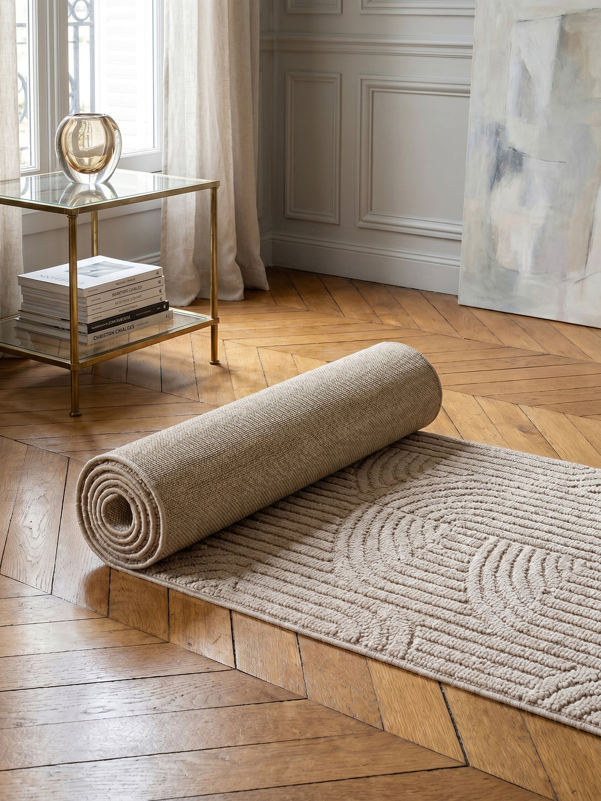 Teppich Beige Läufer Wohnaccessoire Deko_