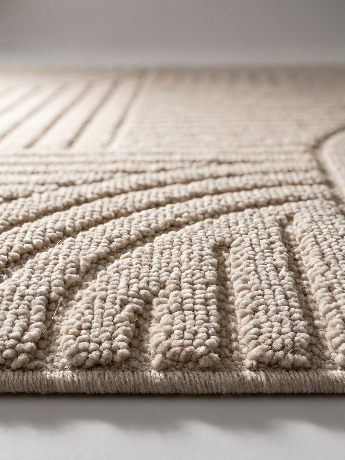 Teppich Beige Läufer Florhöhe Profil