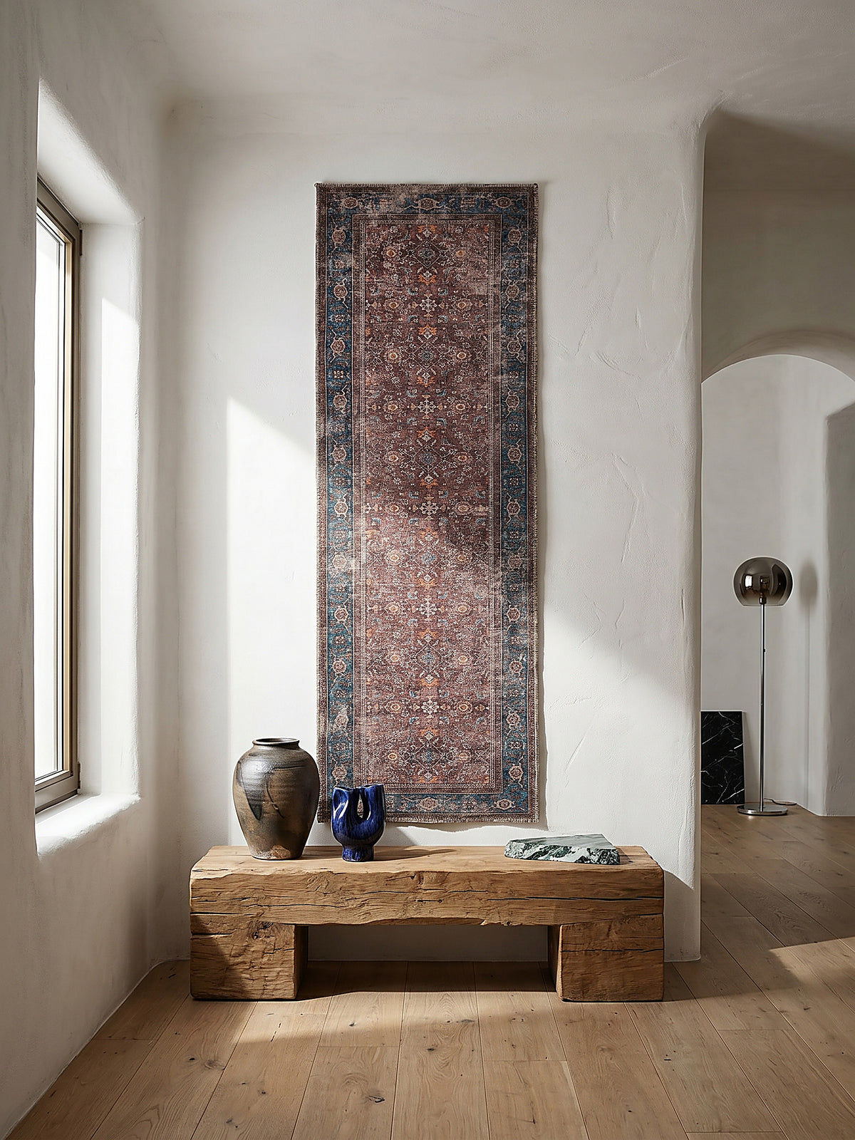 Teppich Rot Läufer als Wandteppich Wanddekoration Textilkunst Interior Design_