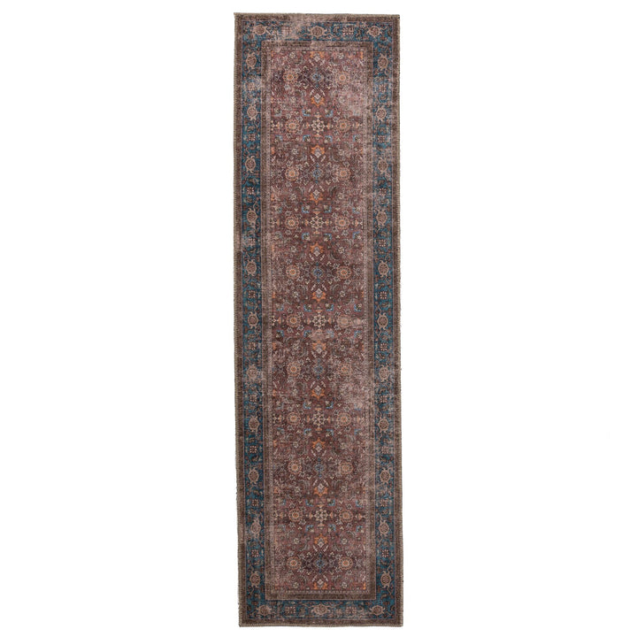 Waschbarer Teppich Vintage Floral Muster - Orientalisch - Wohnzimmer schmutzabweisend_Läufer_