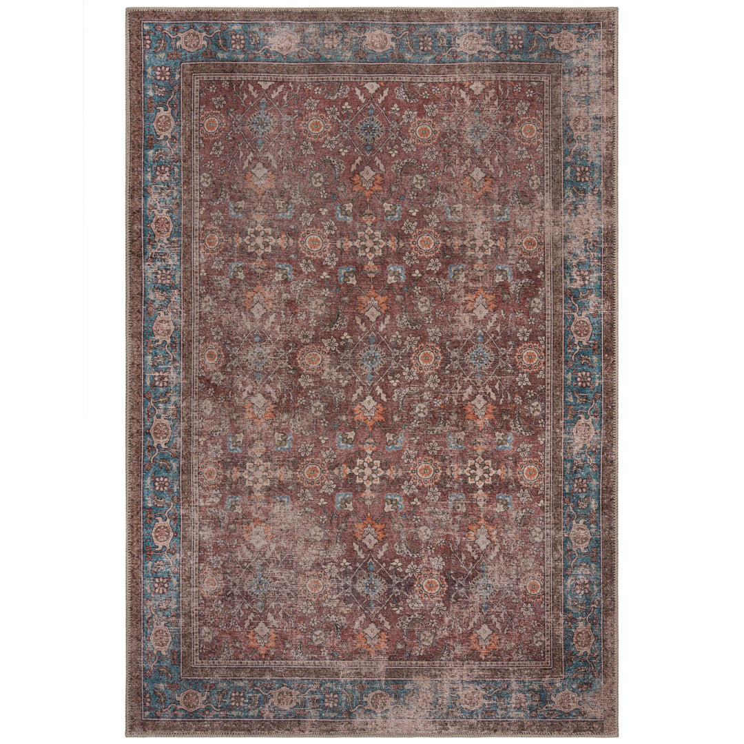 Waschbarer Teppich Vintage Floral Muster - Orientalisch - Wohnzimmer schmutzabweisend_Rechteckig_