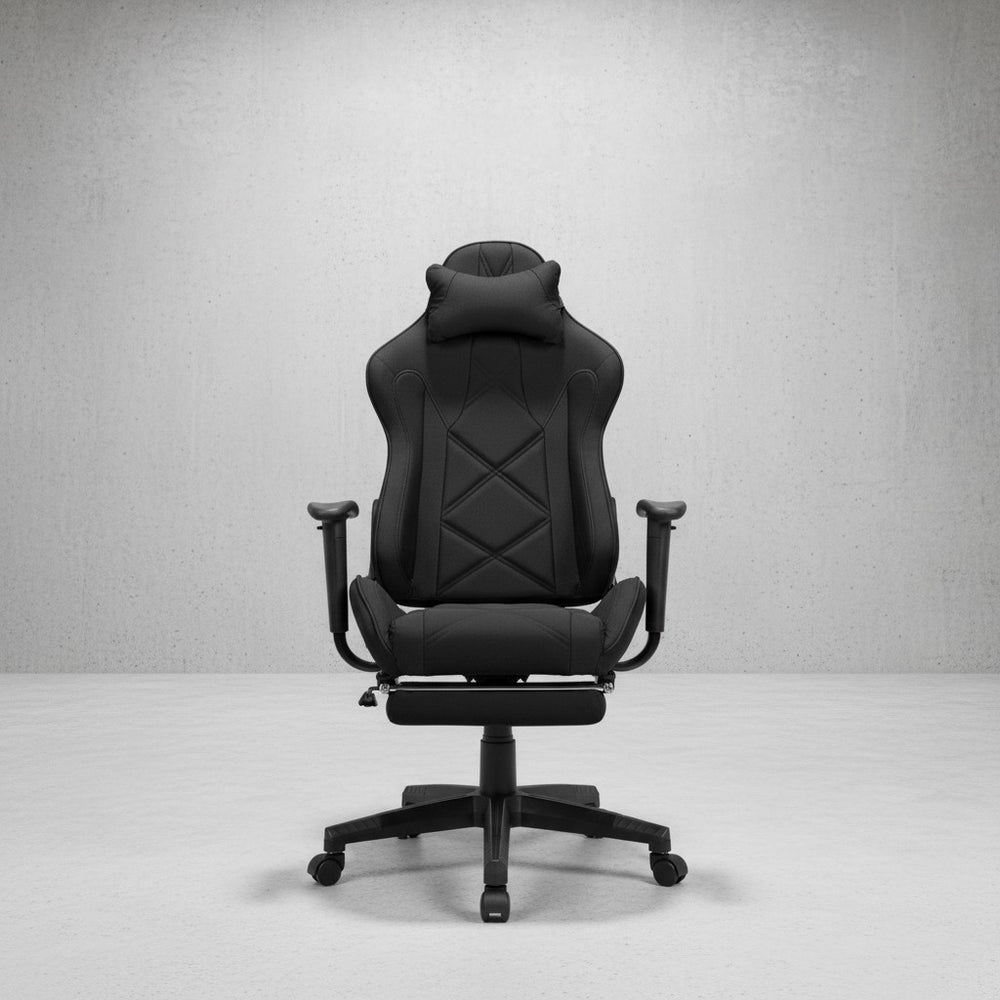 Gaming Schreibtischstuhl TEMPO_ Racing Design_ einstellbare Rückenlehne_ ausziehbare Fußstütze - KADIMA DESIGN_Größe_ 103x70x130 cm_