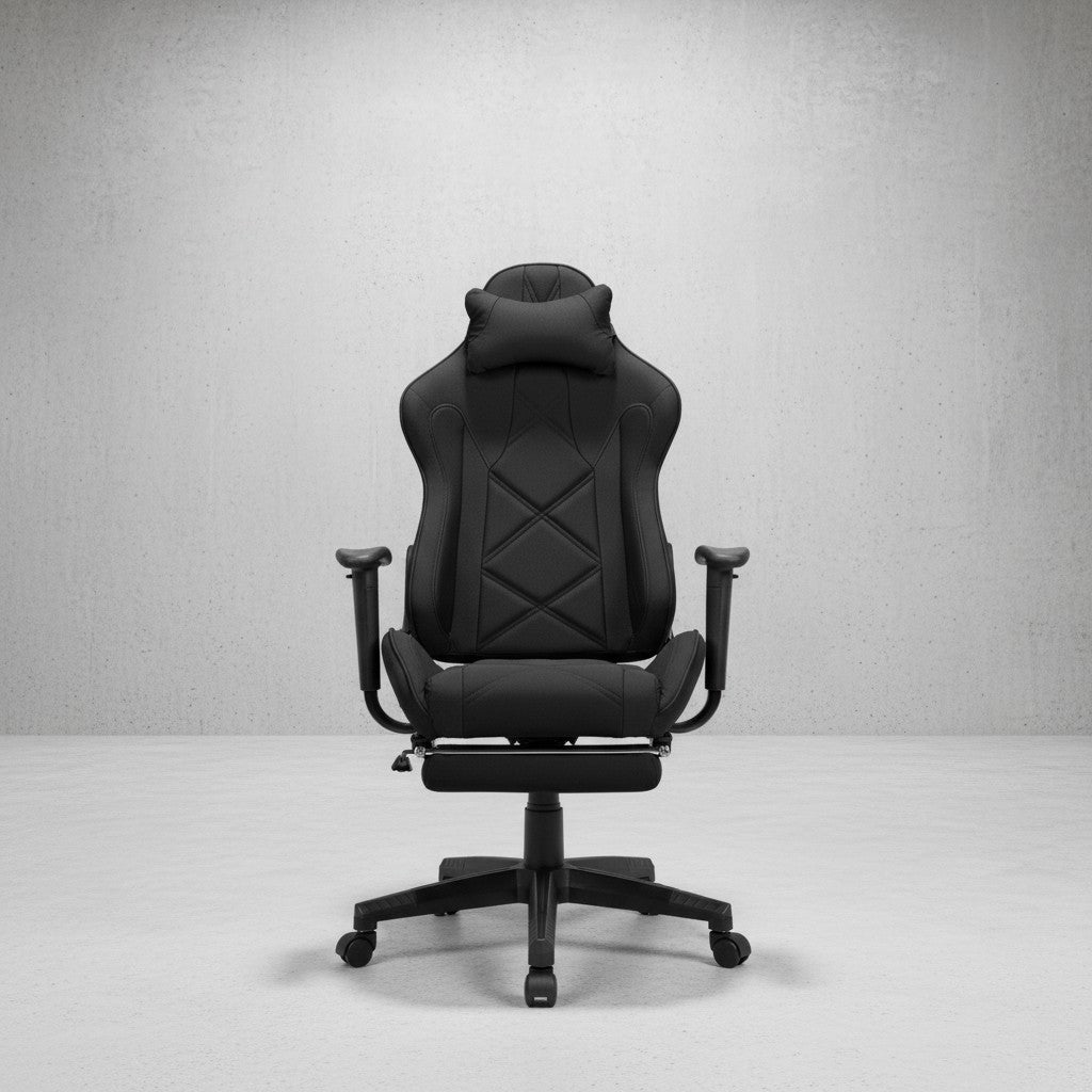 Gaming Schreibtischstuhl TEMPO_ Racing Design_ einstellbare Rückenlehne_ ausziehbare Fußstütze - KADIMA DESIGN_Größe_ 103x70x130 cm_