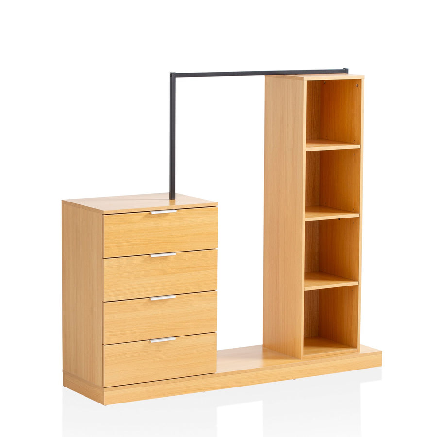 Garderobe Eiche-Dekor 145x136x40cm mit Regal und Kommode