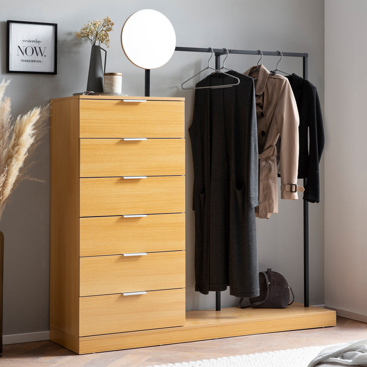 Garderobe Eiche-Dekor 145x165x40cm mit Spiegel und Kommode