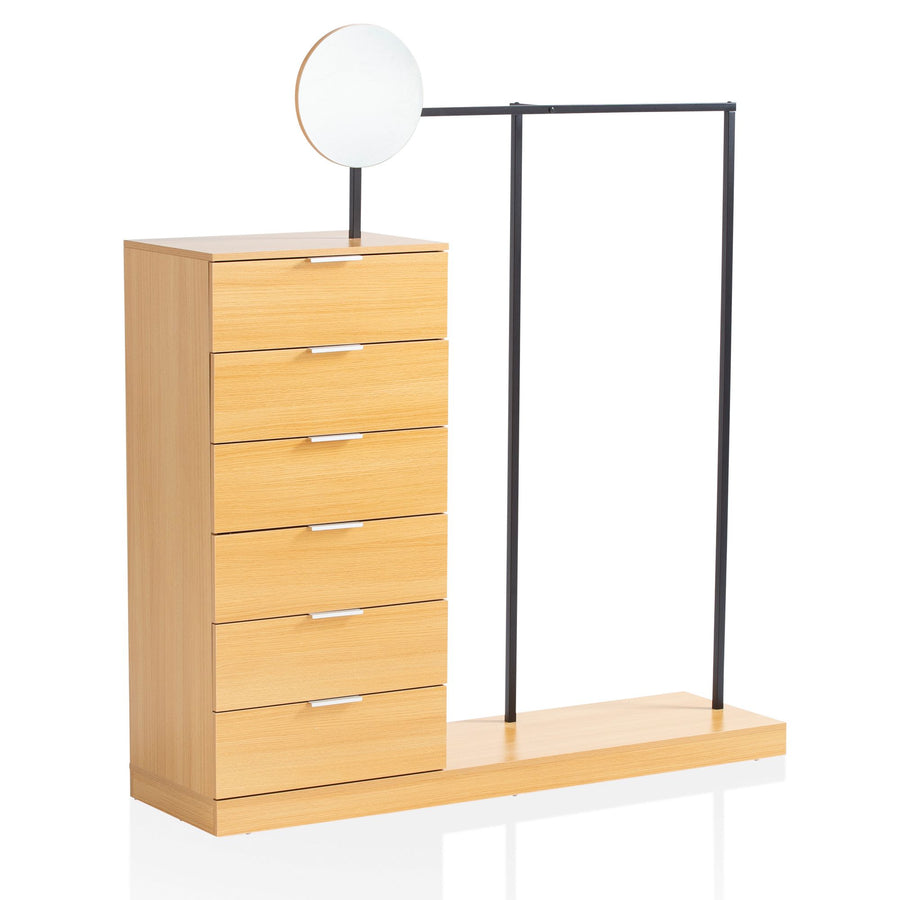 Garderobe Eiche-Dekor 145x165x40cm mit Spiegel und Kommode