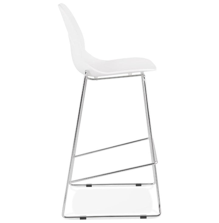 Ergonomischer Barstuhl - 35cm hohe Rückenlehne - Chromgestell - 120kg belastbar - perfekt für Terrassen und modern eingerichtete Balkone._