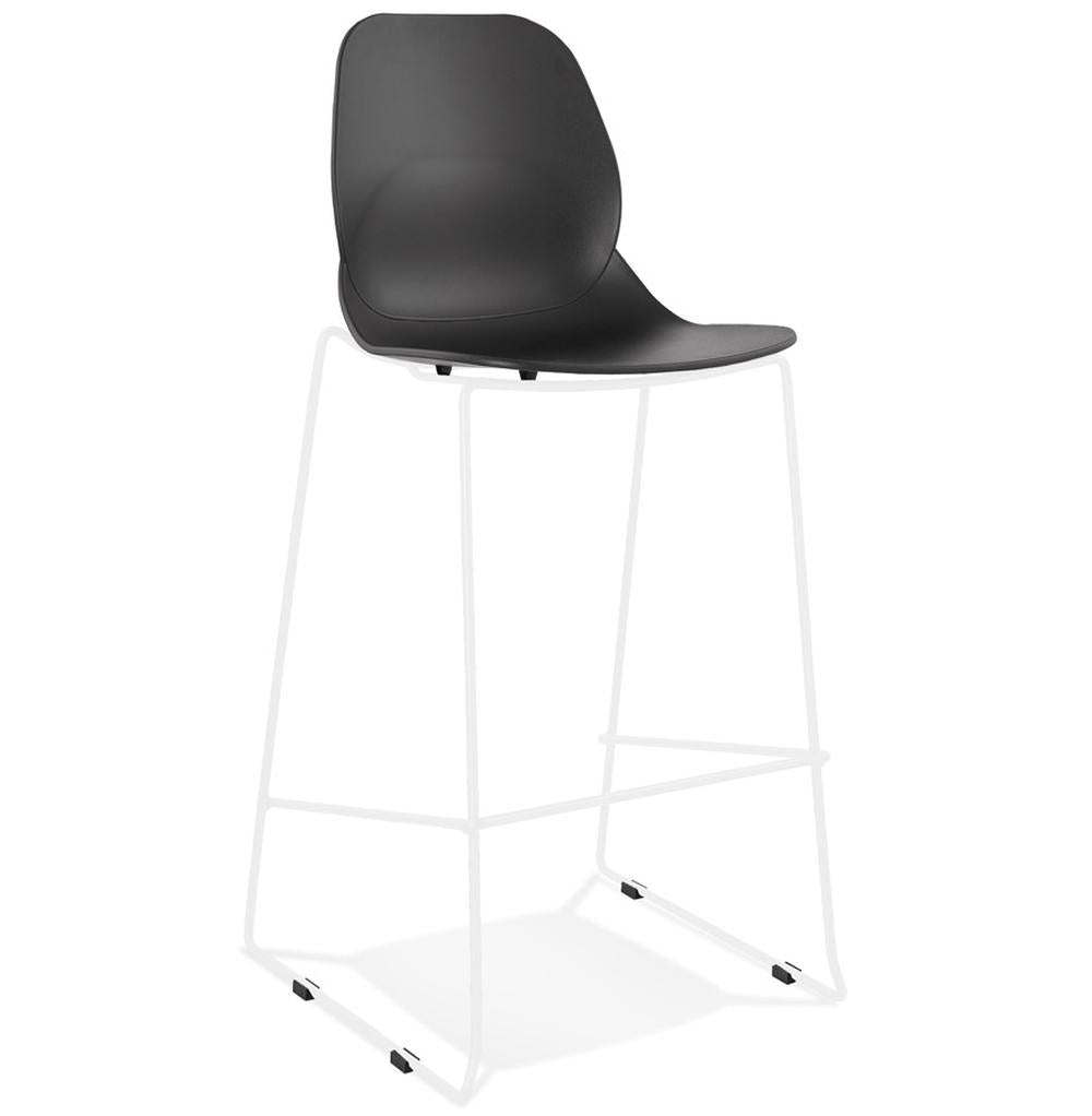 QUIRON Design Barhocker in Schwarz-Weiß - 75cm Sitzhöhe - weißer Sitz - schwarzes Gestell - kontrastreiches Design für moderne Bars._