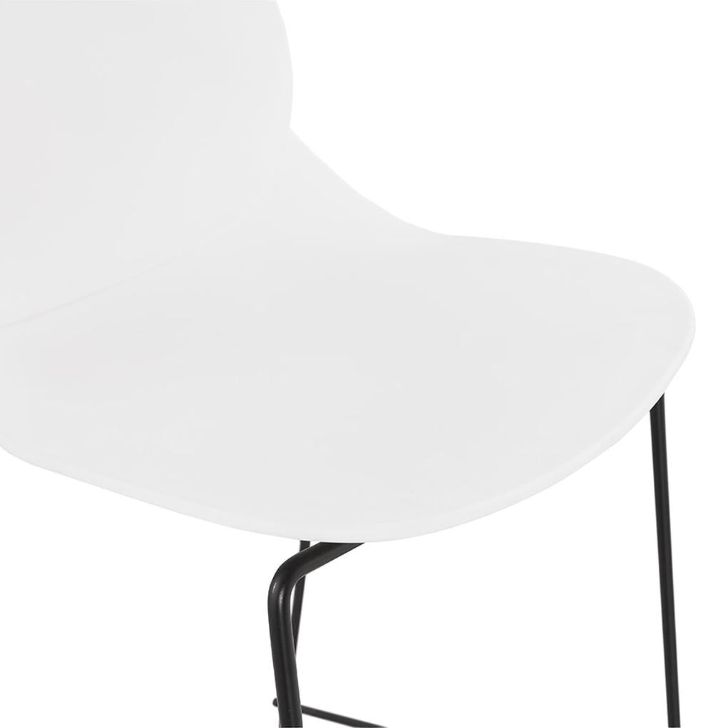 QUIRON Design Barhocker in Weiß-Schwarz - 75cm Sitzhöhe - kontrastreiches Design - UV-beständig - verleiht jeder Bar ein mondänes Wohngefühl._