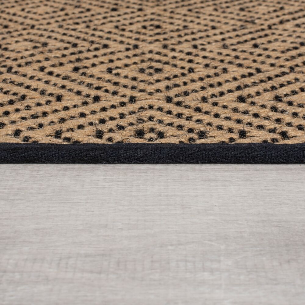 Teppich Jute Geometrisch-Design CARRON - Braun-Schwarz 120x170 cm_Rechteckig_
