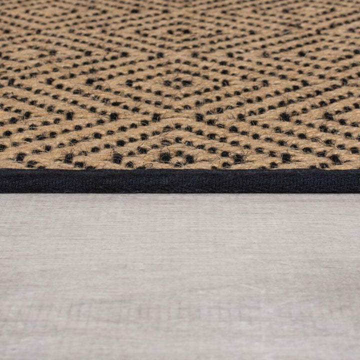 Teppich Jute Geometrisch-Design CARRON - Braun-Schwarz 120x170 cm_Rechteckig_