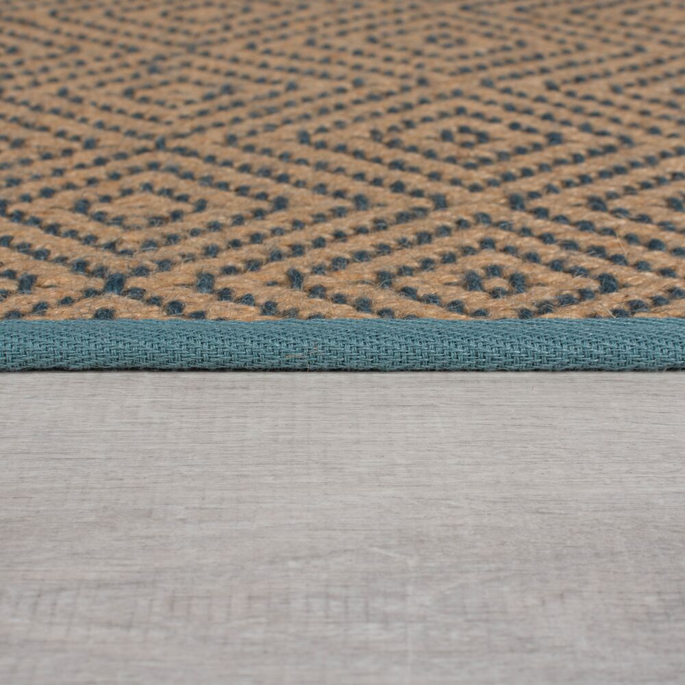 Teppich Jute Geometrisch-Design CARRON - Braun-Blau 120x170 cm_Rechteckig_