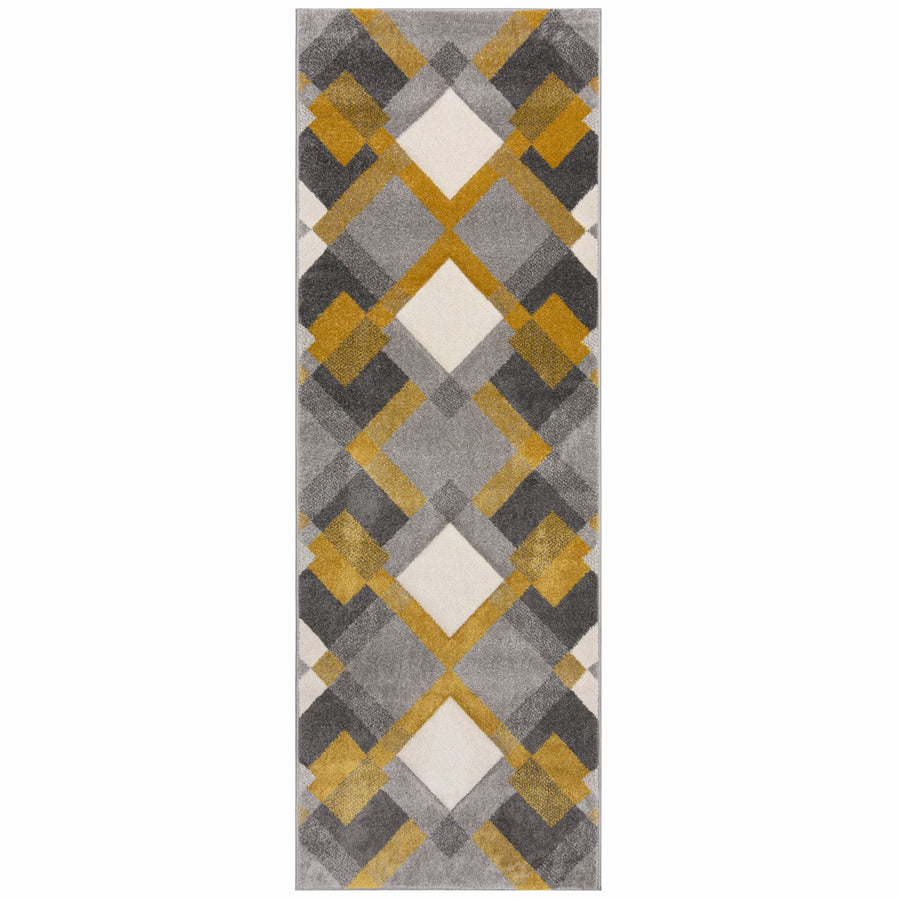 Geometrischer Teppich in Gelb-Grau_ Kollektion NIDD ALMA von Kadima Design_Gelb-Grau_#sku_BARK503119373383#