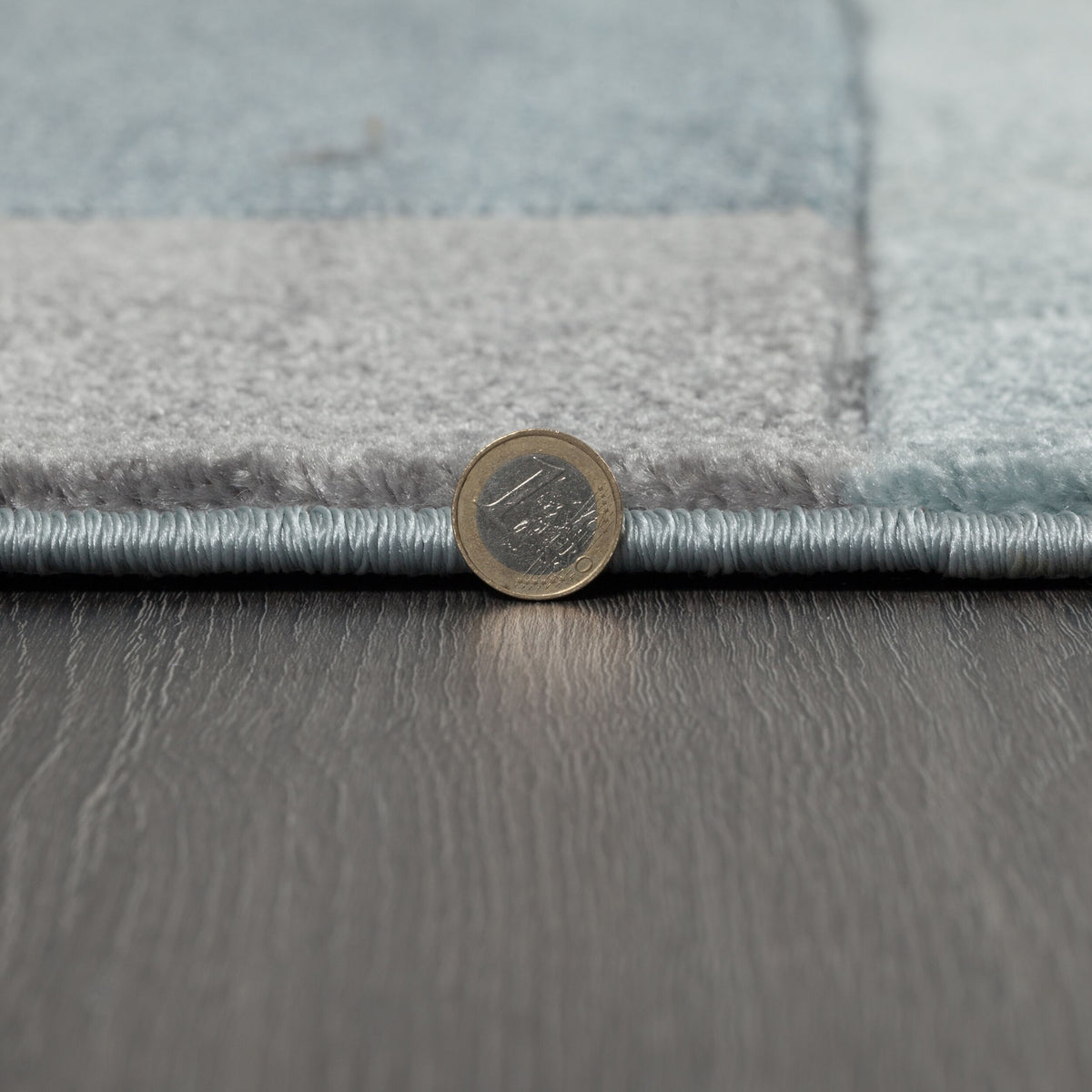 Teppich geometrisch 3D-Effekt handgearbeitet NIDD CLARA - Blau 80x150 cm_Rechteckig_