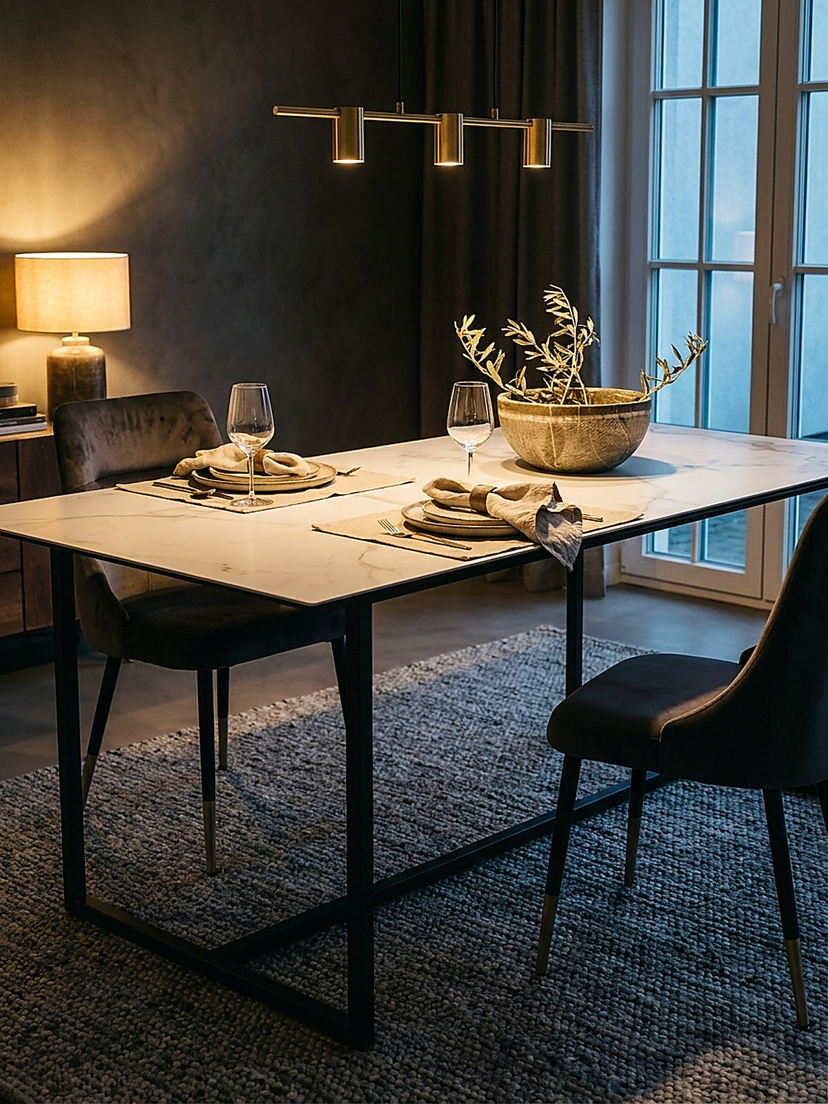 Esstisch Glas Keramik Marmoroptik Designer 180x90 – Ansicht 7