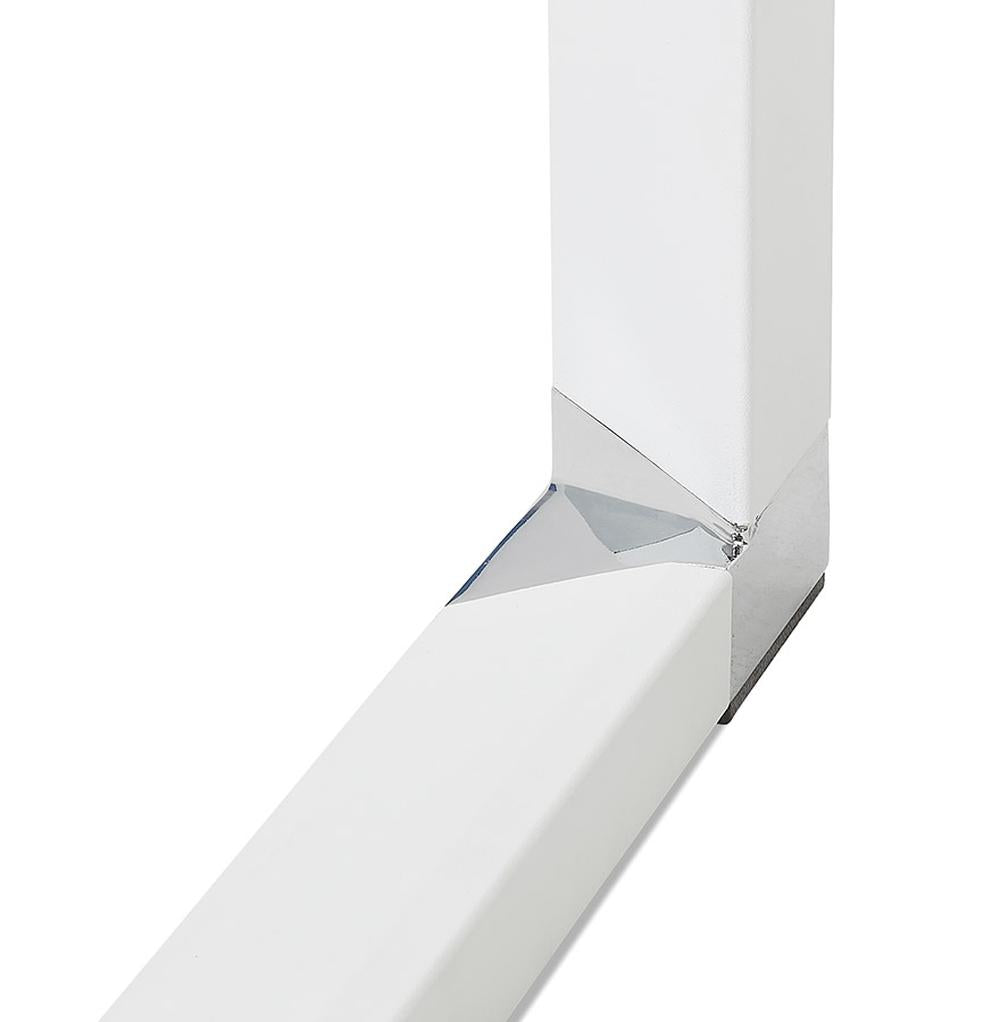 Weißer Stehtisch - 140x70 cm Glasplatte - 101 cm hoch - modernes Design für Homeoffice - ergonomisches Arbeiten im Stehen - Kadima Design_