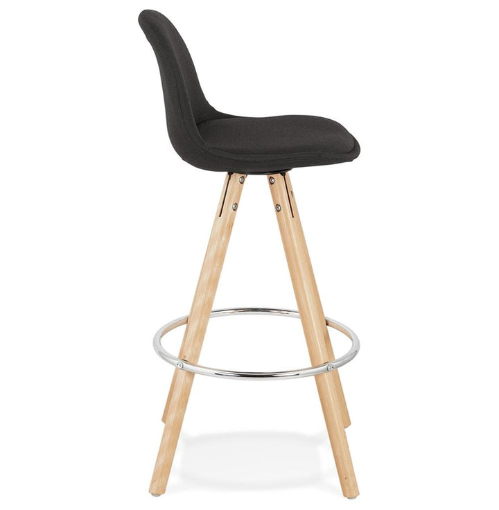 Küchenhocker-Nahaufnahme - gepolsterte Rückenlehne - beige Holzstruktur - 41cm Sitzbreite - Kadima Design_