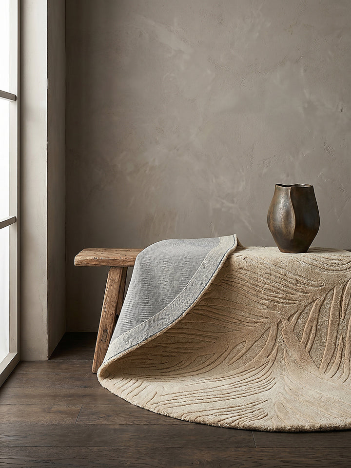 Teppich Beige rund Editorial Styling_