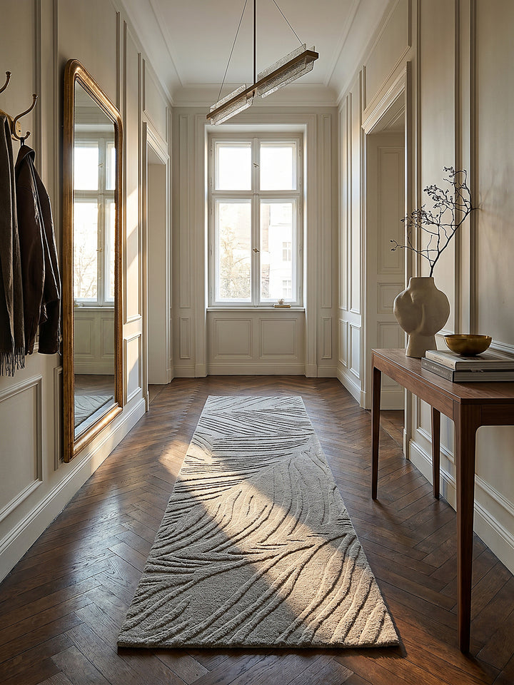 Teppich Grau Läufer im modernen Wohnzimmer_