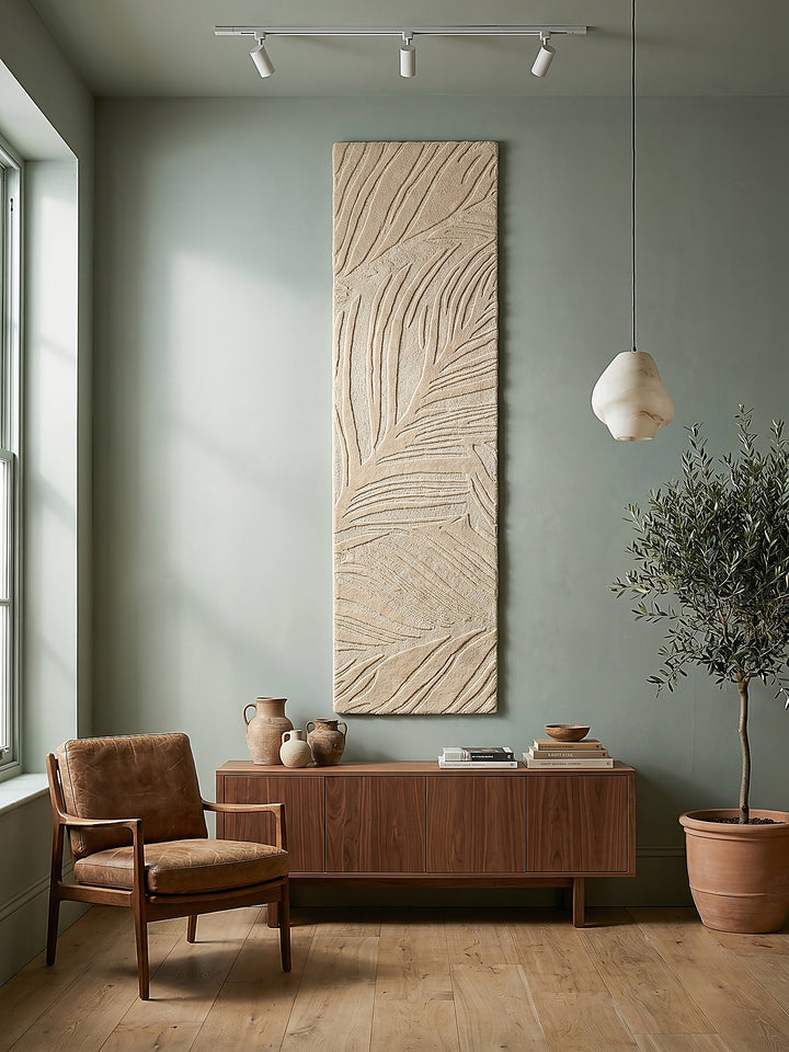 Teppich Beige als Wandteppich_