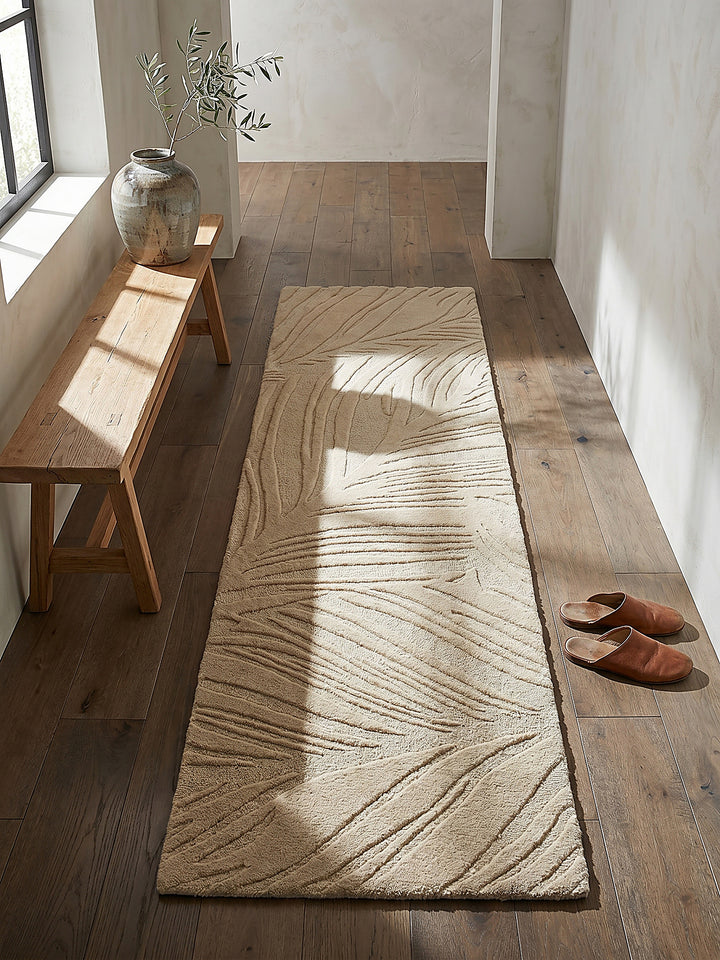 Teppich Beige Läufer Draufsicht_